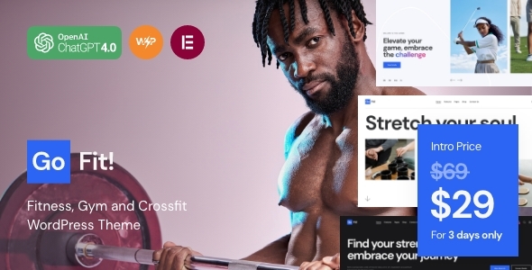 GoFit Fitness Gym and Crossfit WordPress Theme Free Download